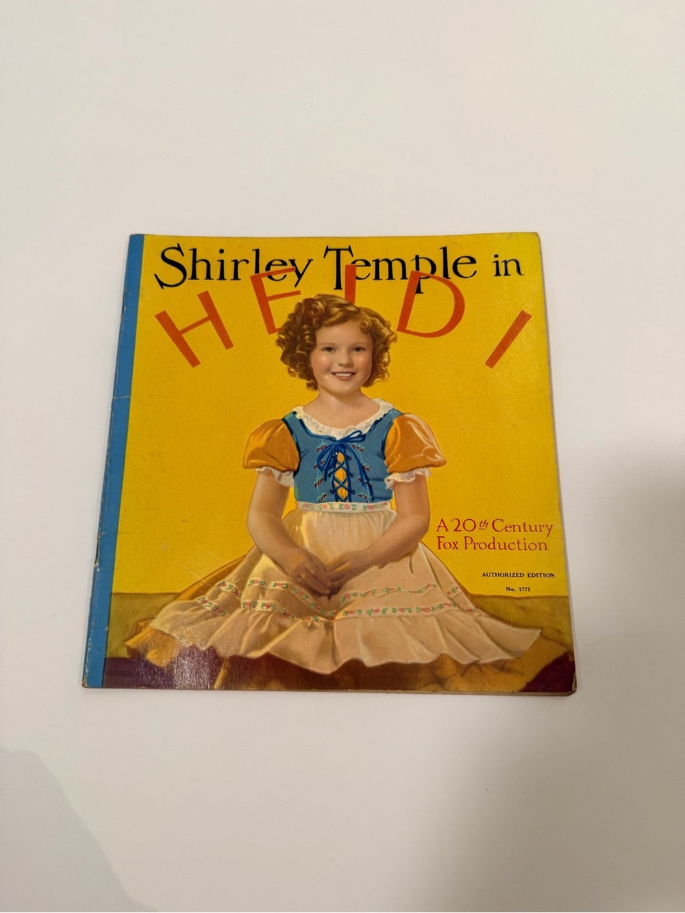1937 Shirley Temple in Heidi Vintage Movie Book Saalfield No. 1771 First Edition